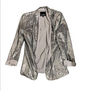 New - worn only once. Silver sequin Sam Edelman blazer size large